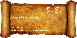 Dumitru Edda névjegykártya